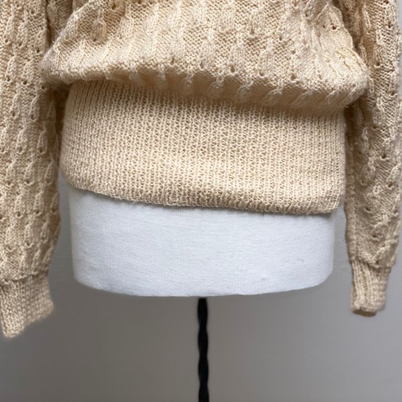 Vintage Handmade Lacy Knit Sweater One Size - Picture 2 of 10